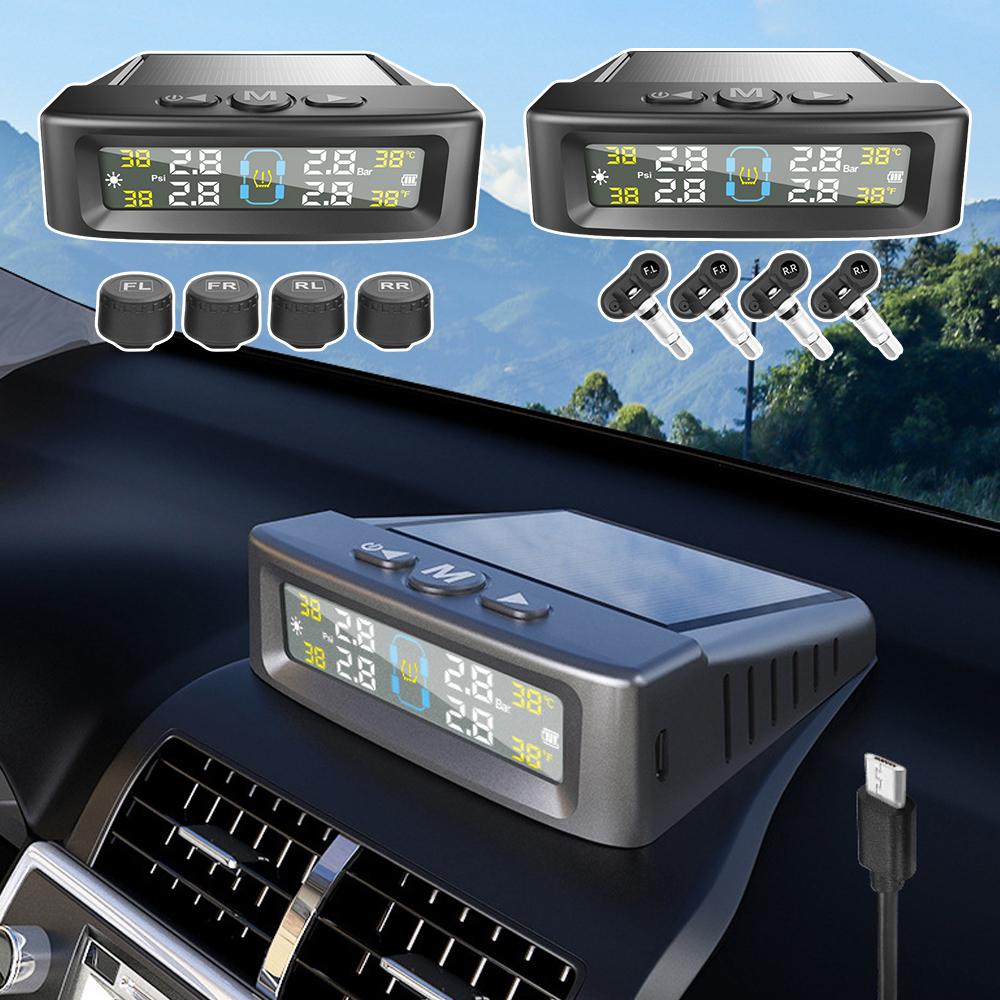 Bandenspanningscontrolesysteem met 4 sensoren Bandenspanningscontrolesysteem Bandentemperatuurmonitor voor Auto SUV Sedan