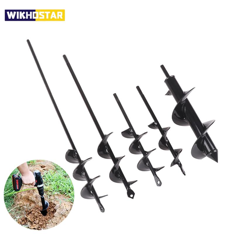 1 Pc Spiral Pole Auger Set Garden Planting Flowers Plant Supplies Loose Soil Digging Hole Metal Drill Bit Garden Power Tools