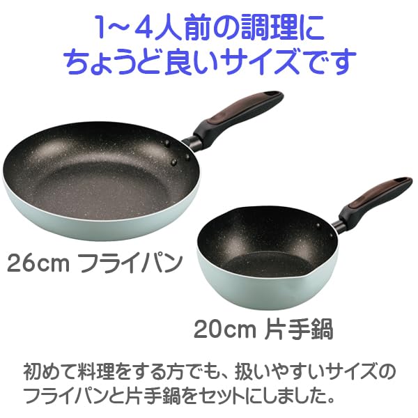 Cooking Utensils and Kitchenware Set for Single Person, 12 Pieces, IH Compatible, Mint Green