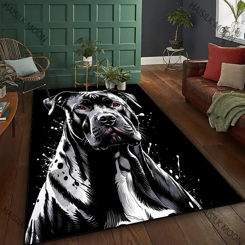 Nový ! APBT Americký Bully Pitbull Psi Tištěný Koberec, Obývací Pokoj Ložnice Kancelář Velkoplošné Koberce, Protiskluzová Strojově Pratelná Podložka