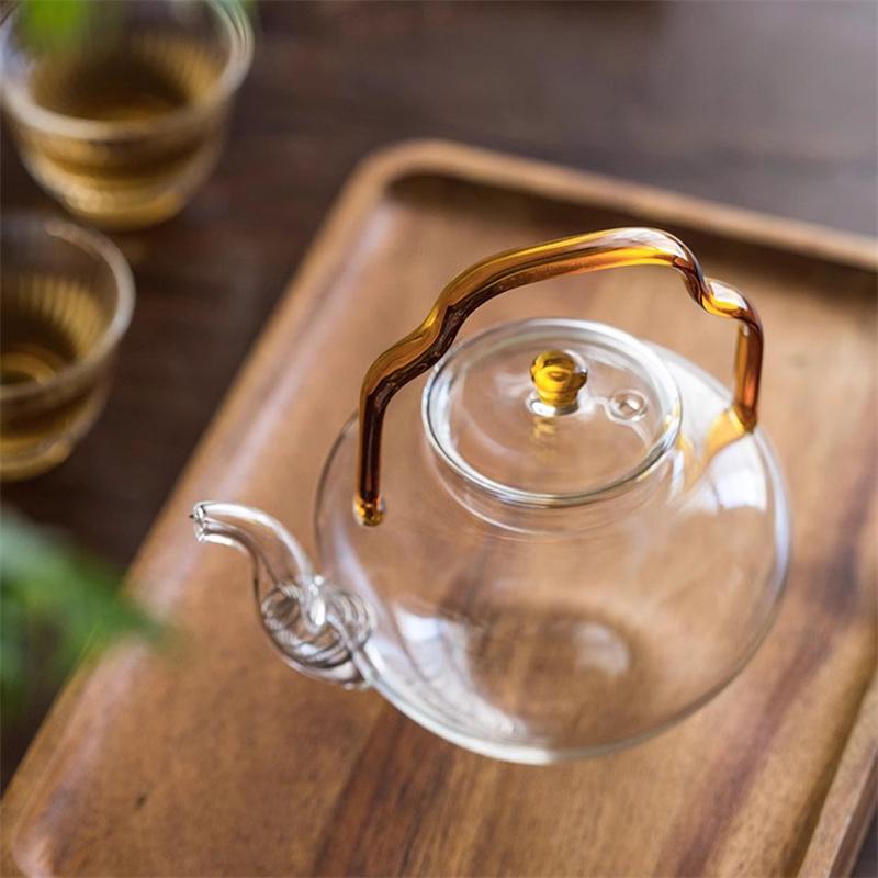 280ml Heat Resistant High Borosilicate Glass Tea Pot with Filter Household Brewing Flower Puer Glass Teapots Kung Fu Tea Set