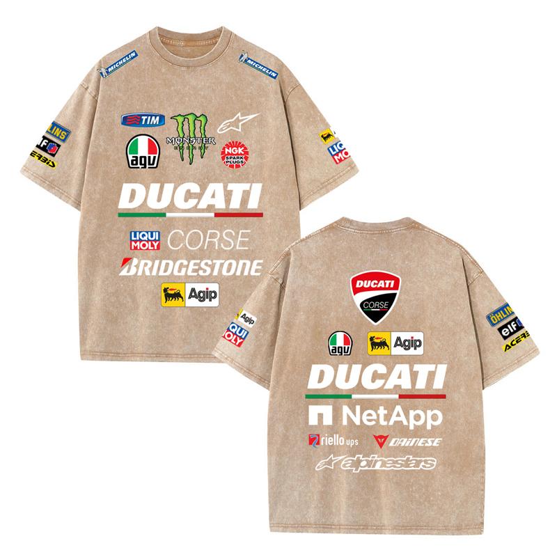 2026 Letní závodní oblek Ducati F1 Tým Red Bull Verstappen Uniforma Krátký rukáv Vintage praná trička Kulatý výstřih Trička