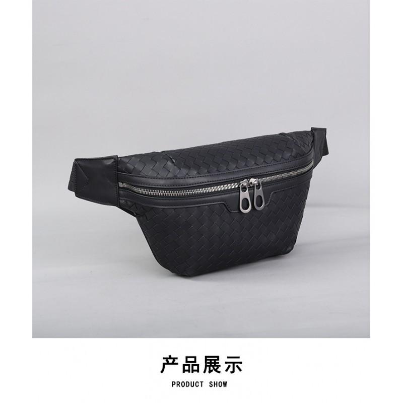 Classic Leather Bag Hand-knitted Cowhide Breast Fashionable Travel Shoulder Casual All-matching Waist