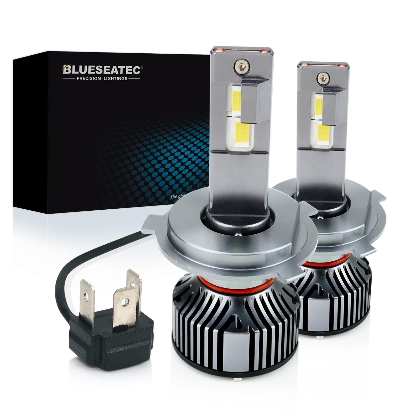 BLUESEATEC H4 LED Headlight, Explosive Light, H4 Hi/Lo LED Bulb, 22,000 LM, 60 W, H4 белый