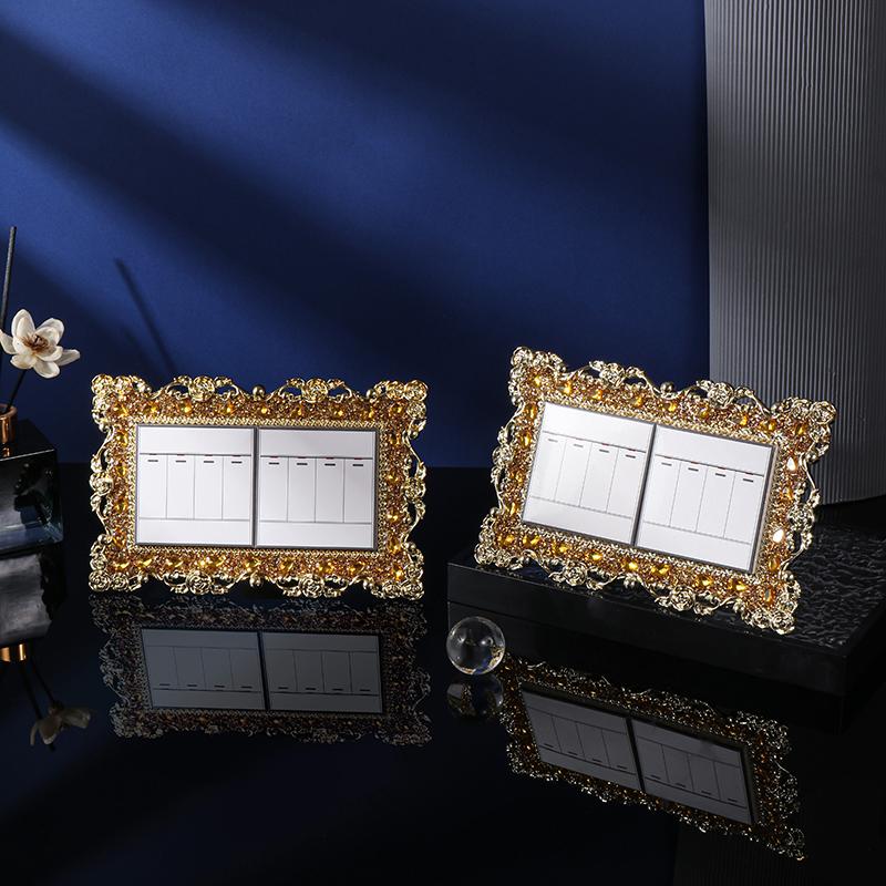 1Pcs European Style Switch Stickers with Single/double Gold Diamonds, Suitable for Home and Halloween/Christmas Decoration