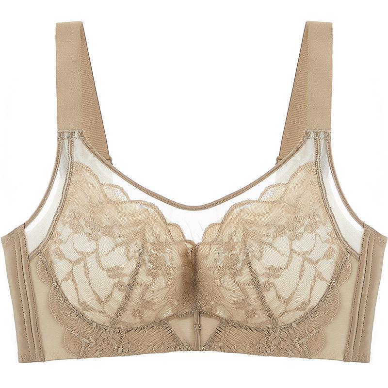 

Бесшовное нижнее белье Женский бюстгальтер без косточек Регулируемый бюстгальтер Сексуальный кружевной собирающий бюстгальтер Тонкий топ-бра Аксессуар для утяжки Бюстгальтер пуш-ап 44/100D хаки