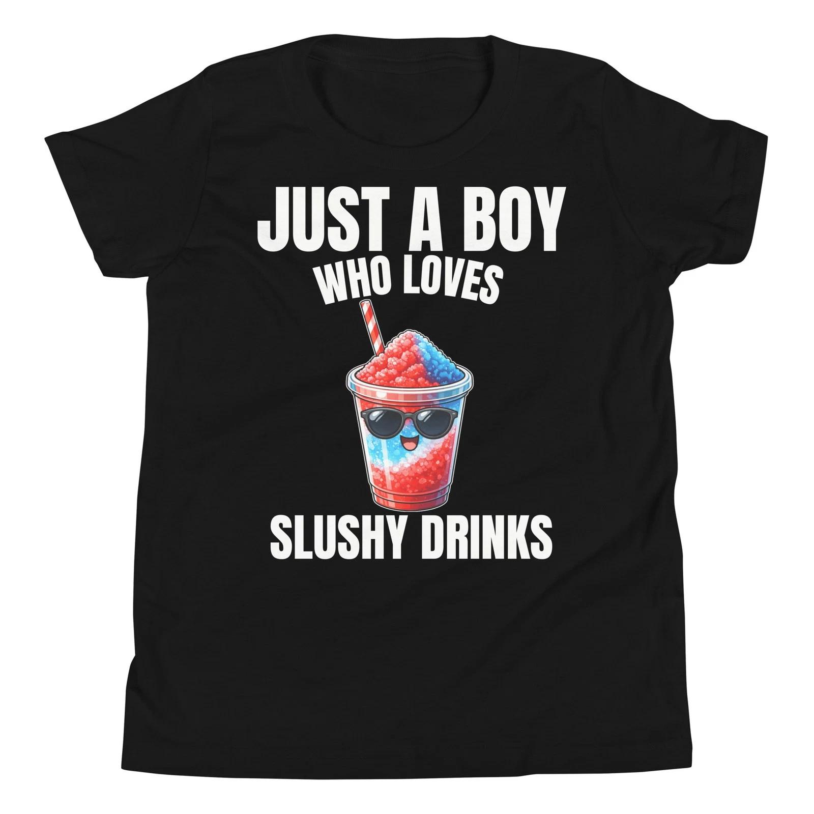 Just a Boy who Loves Slushy Drinks Slush Drink Summer Youth T-Shirt 100