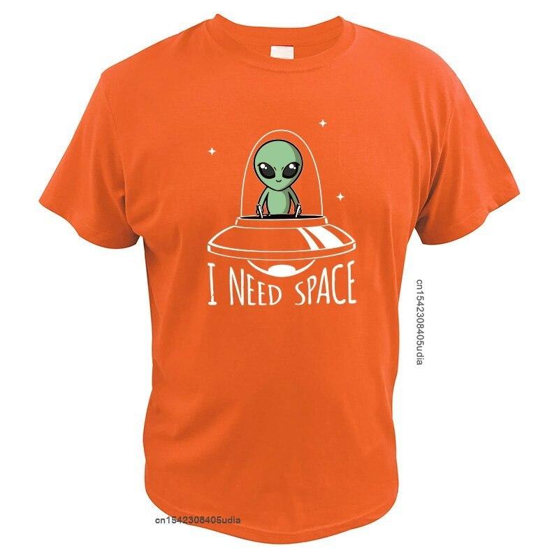 

I Need Space Tshirt Ufo Cartoon Original Design Short Sleeved High Quality Cotton T-Shirt Eu Size Sweatshirt 4XL