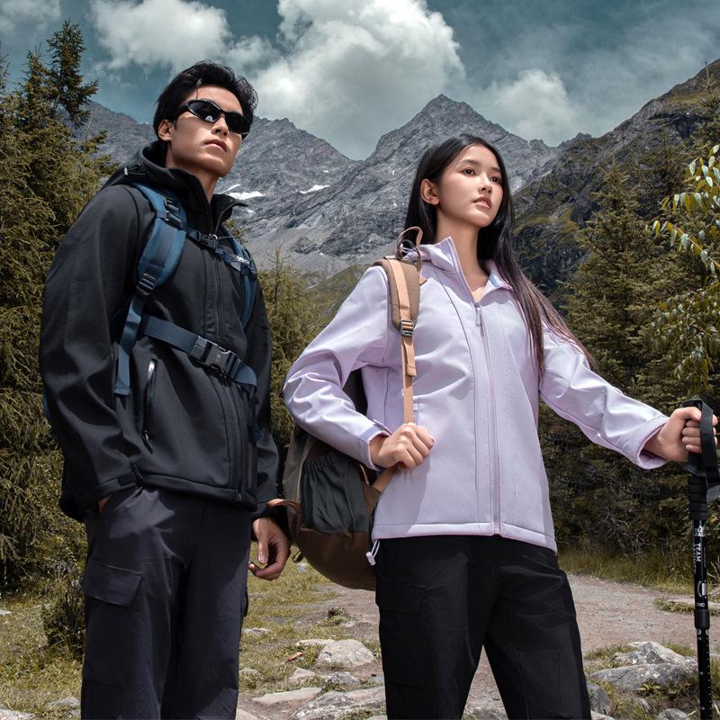 Windproof Jackets: Men's & Women's Hooded Softshell for Mountaineering & Outdoors.