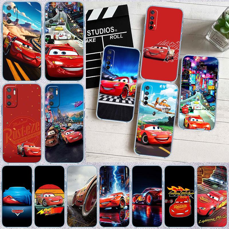 Cars Lightning McQueen Transparent Phone Case for Samsung Galaxy A04 A04S A14 A23 A34 A54 M23 M33 M52 M53