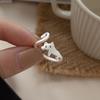 Zinc Zinc Alloy Simple Open Ring Finger Buckle Cat Ring Minority   Gift