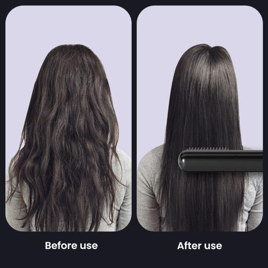 Cordless Hair Straightener Brush with 3 Temperature Settings Portable Mini Hair Straightening Comb Rechargeable Fast