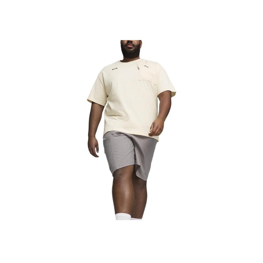 Puma Desert Road Tee Logo Print Crew Neck T-Shirt Men Tops Snow-White 681262-87