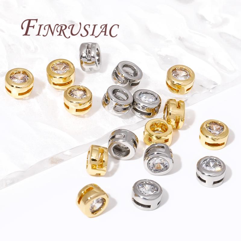 2/4/6Pcs Round Spacer Bead For Jewelry Making 18K Gold Plated Separators For Beads,Metal Beads,DIY Beading Accessories Findings
