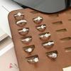Exquisite Light Luxury Niche High-End Single Diamond Brushed Opening Ring Women'S Fashion Super Flash Diamond Ring