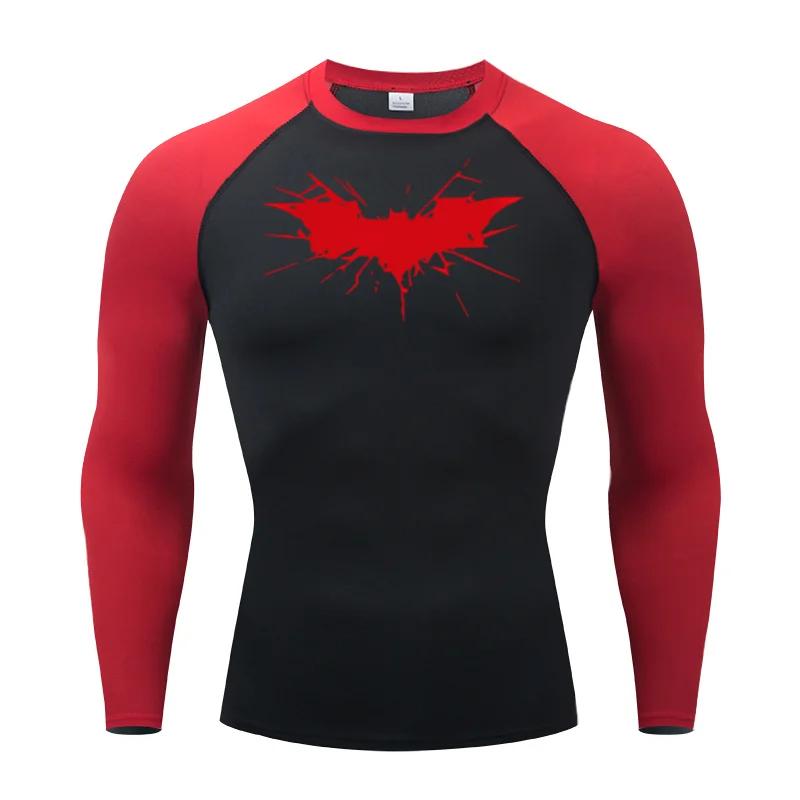 Men's Print Long Sleeve Compression Shirts Gym Workout Rash Guard Athletic Fitness Running Baselayer Undershirts Tops Sportswear