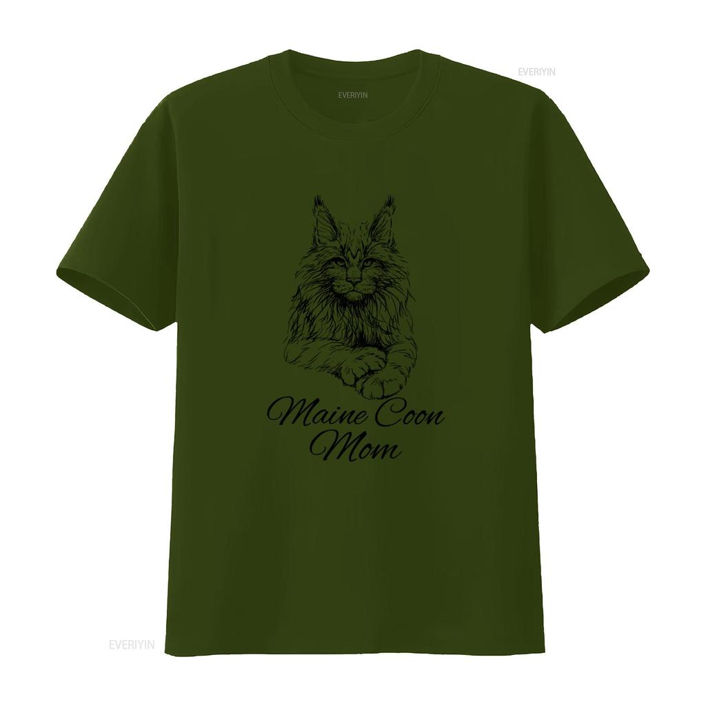 Maine Coon Mom T Shirt for Cat Lovers Stylish and Comfortable with Beautiful Design vintage Washed fashion graphic Stretched