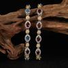 Xiaohongshu Earrings Jewelry S925 Sterling Silver Inlaid With Natural Colored Treasure Topaz Garnet Bracelet Women