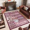 Hearts Theme Crystal Velvet Floor Rug Personalized Custom Name Text Warm Carpet Home Decoration
