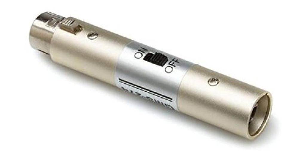 Hosa GMS-274 XLR Female to XLR Male Power Switch Adapter for Dynamic Microphones
