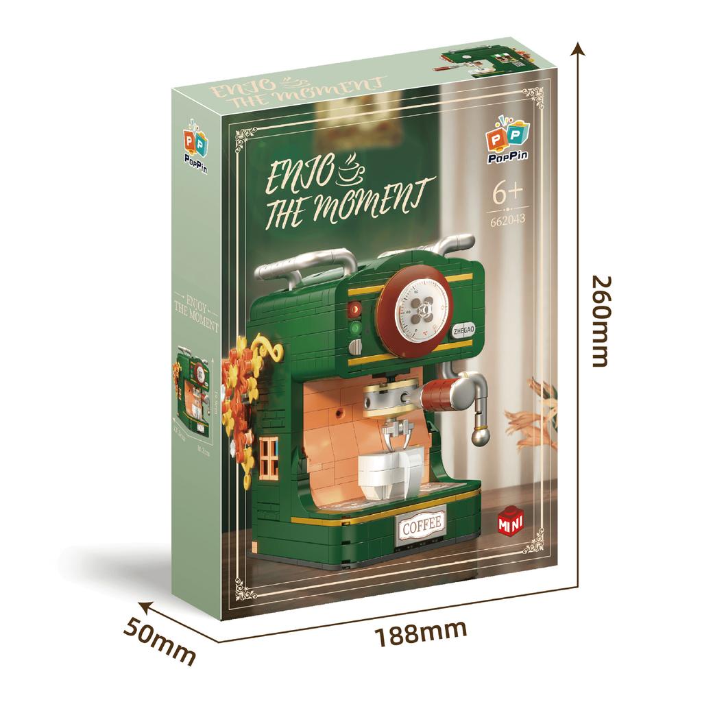 Retro coffee machine telephone camera model mini particle puzzle assembled building blocks decoration