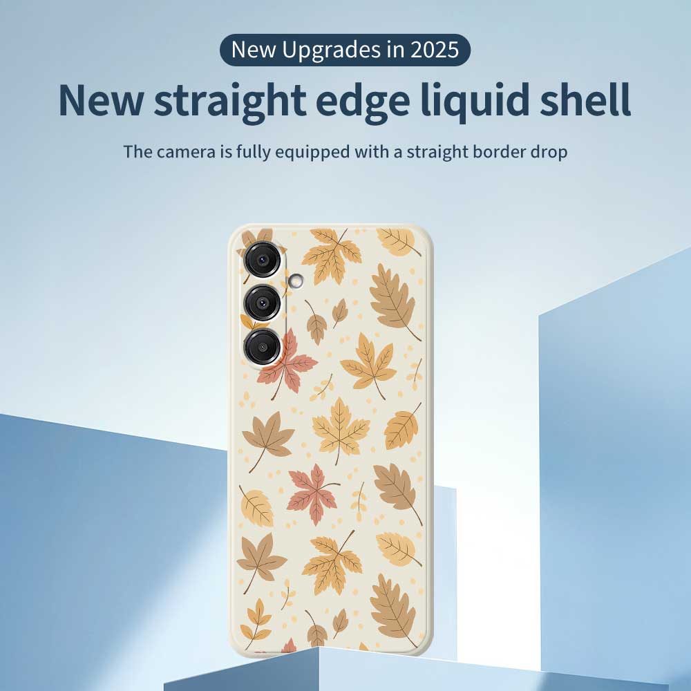 For Samsung Galaxy A16 5G/4G Case Leaves Pattern Printing Straight Edge TPU Phone Back Cover