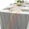 New 75X180CM Table Runner Gradient Rainbow Table Cloth Gauze Sheer Mesh Dining Table Decoration For Wedding Bride Shower