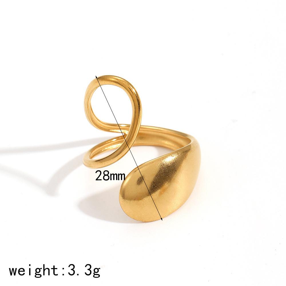 Style Geometric Stainless Steel Ring With 18k Gold Plating For Women And Men