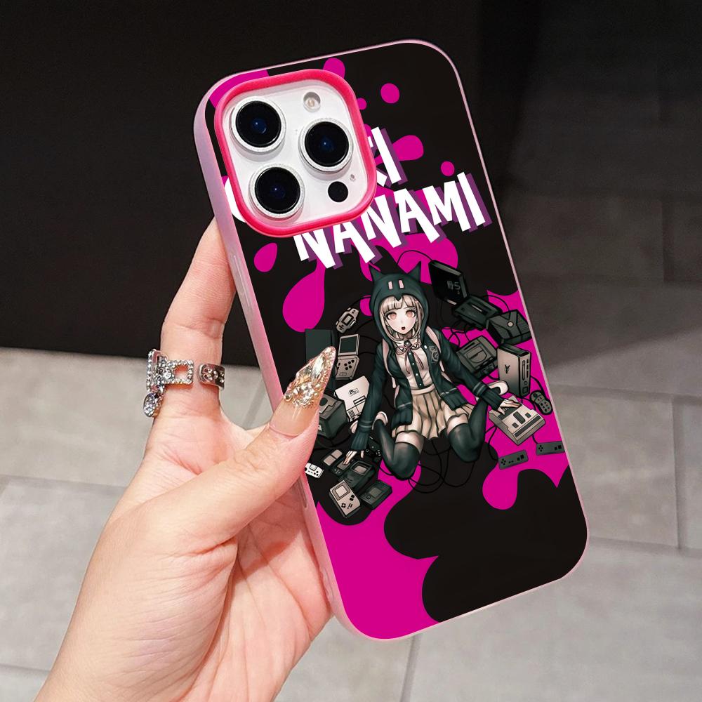 Danganronpa Chiaki Nanami Telefoonhoesje voor iPhone 17 16 15 14 13 12 11 Air Pro Max Plus Jelly Dubbele laag Rozerood Hoesje