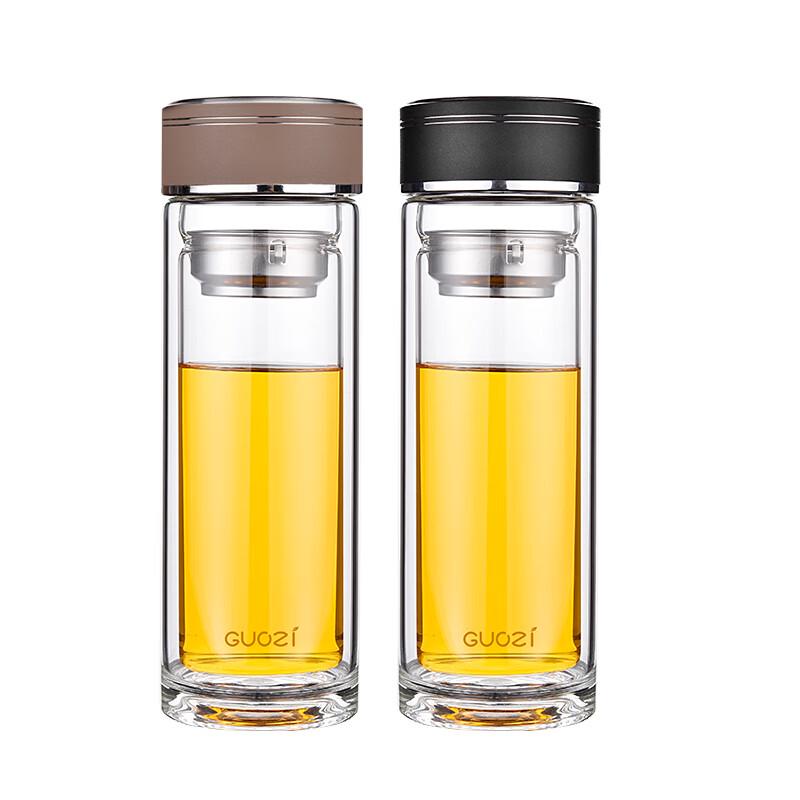 GUOZI Star Business Double-Layer Insulated Glass Mug