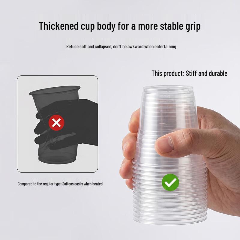 Xin Ya Thickened Disposable Rolled Rim Transparent Plastic Cups