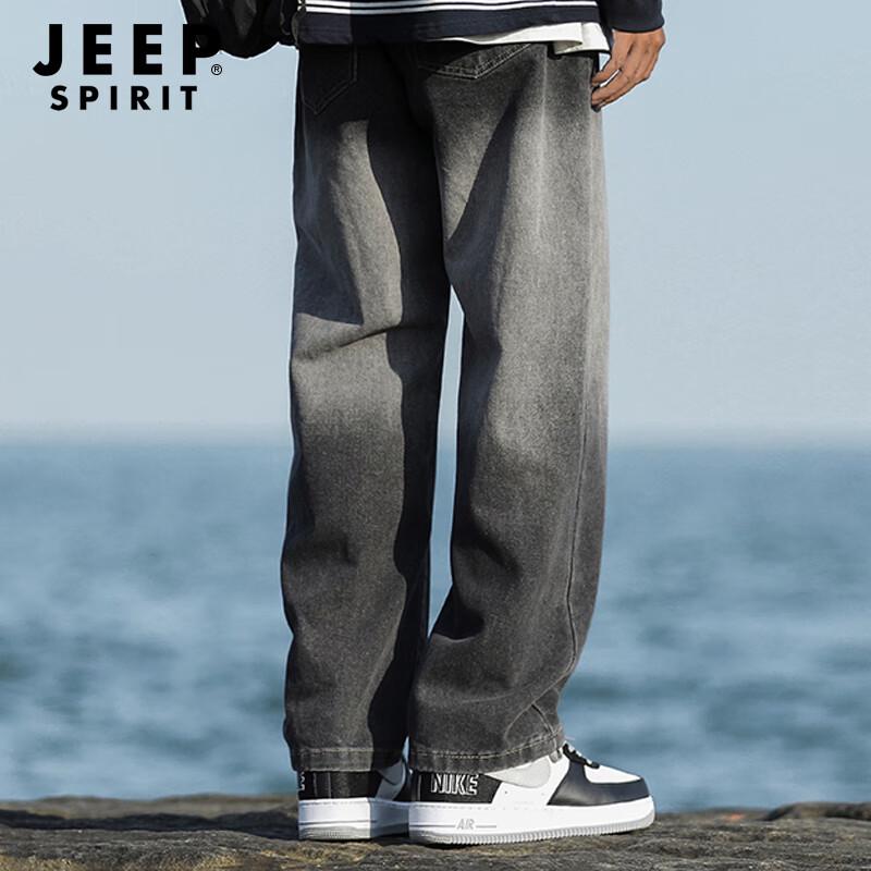 JEEP SPIRIT Men's Loose Fit Straight Leg Jeans
