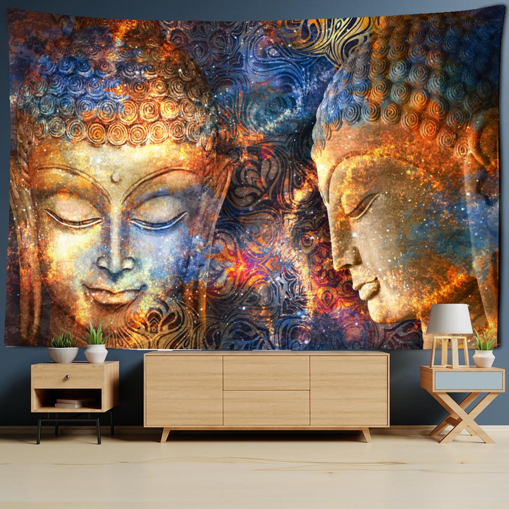Buddha  Tapestry Wall Hanging Printing Bohemian Psychedelic Religion Living Psychedelic Room Home Decor