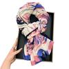 New Korean version of Xiaoxiangfeng camellia cotton and linen scarf, foreign style, fashionable and versatile, autumn and winter neck protection