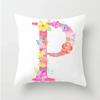 Flower 26 Letters Alphabet Decorative Cushion Cover Polyester Pillowcase Throw Pillow Cover Home Decor Fundas De Cojin 45X45Cm