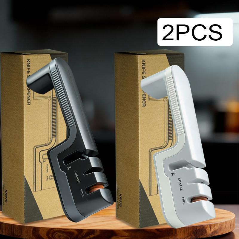 3-Stage Kitchen Knife Sharpener Quick-Sharpening Multi-Purpose Manual Whetstone for Chef's Knives Scissor Knife Sharpening