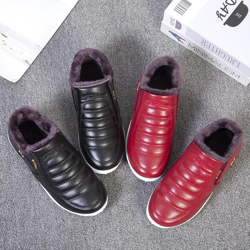 womens fur lined dress boots Ctreela Slip-On Ankle for Women Winter Soft Furry Lug Sole Short Snow Boots Outdoor Insulated Platform Shoes Mainland China Martha Fur Lined Boots (4cm)