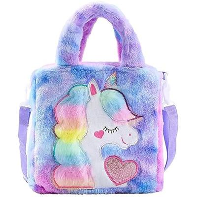 ADISA Unicorn Toddler Bag Princess Cute Crossbody School Bags Gift for Girls (Purple)
