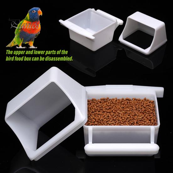Cajas de alimentación para pájaros, 2 uds., cómodas, fáciles de limpiar, diseño colgante desmontable, cajas de comida para pájaros, suministro para loros