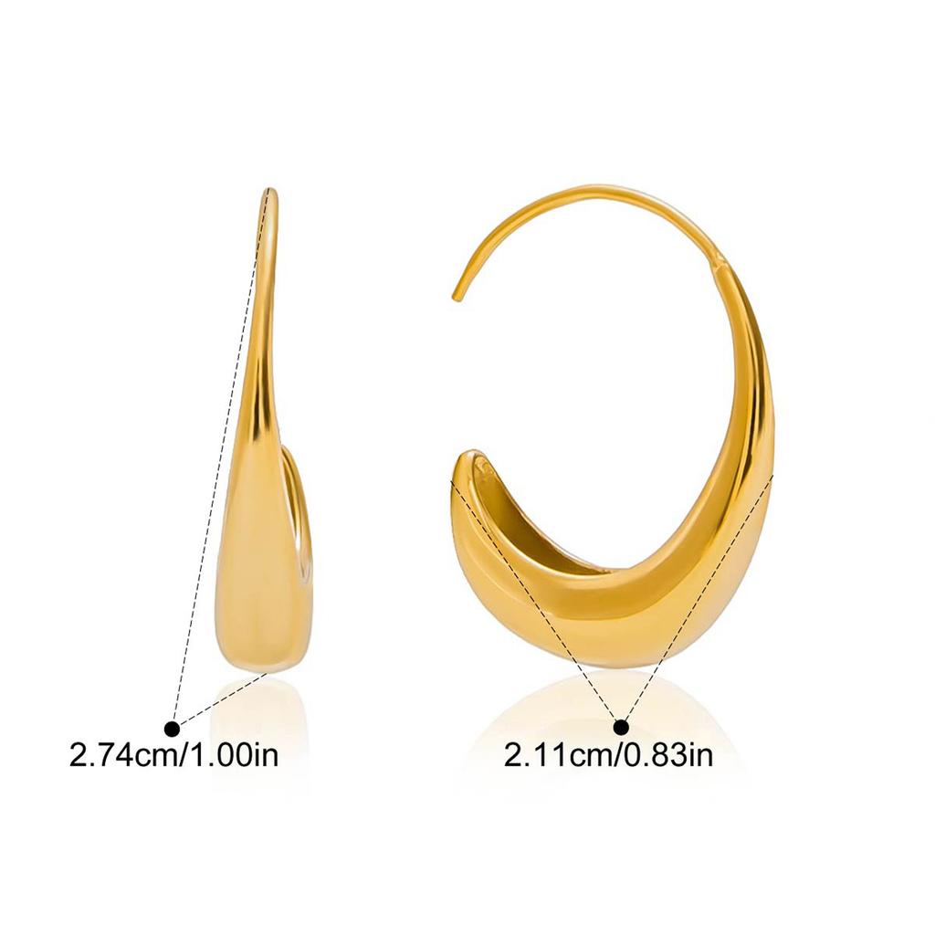 Three Layer Hollow C-shaped Stud Earrings Tarnish Resistant Metal Ladies Daily Wear Fashion Jewelry Wholesale