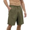 Men Linen Blend Casual Beach Shorts Classic Summer Shorts with Button and Elastic Waistband Relaxed Fit Pockets
