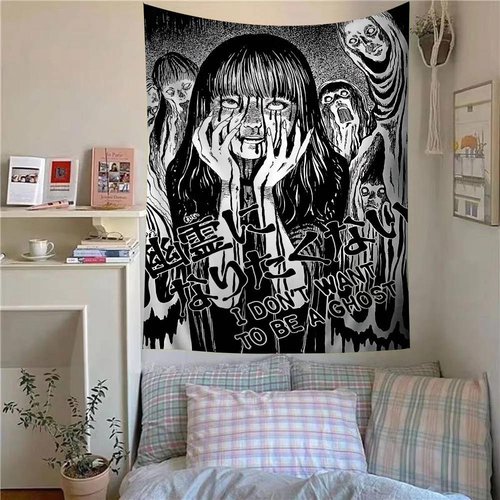 Japan Anime JJunji Ito Anime Wandteppich Günstiger Hippie Wandbehang Böhmische Wandteppiche Mandala Heimdekoration