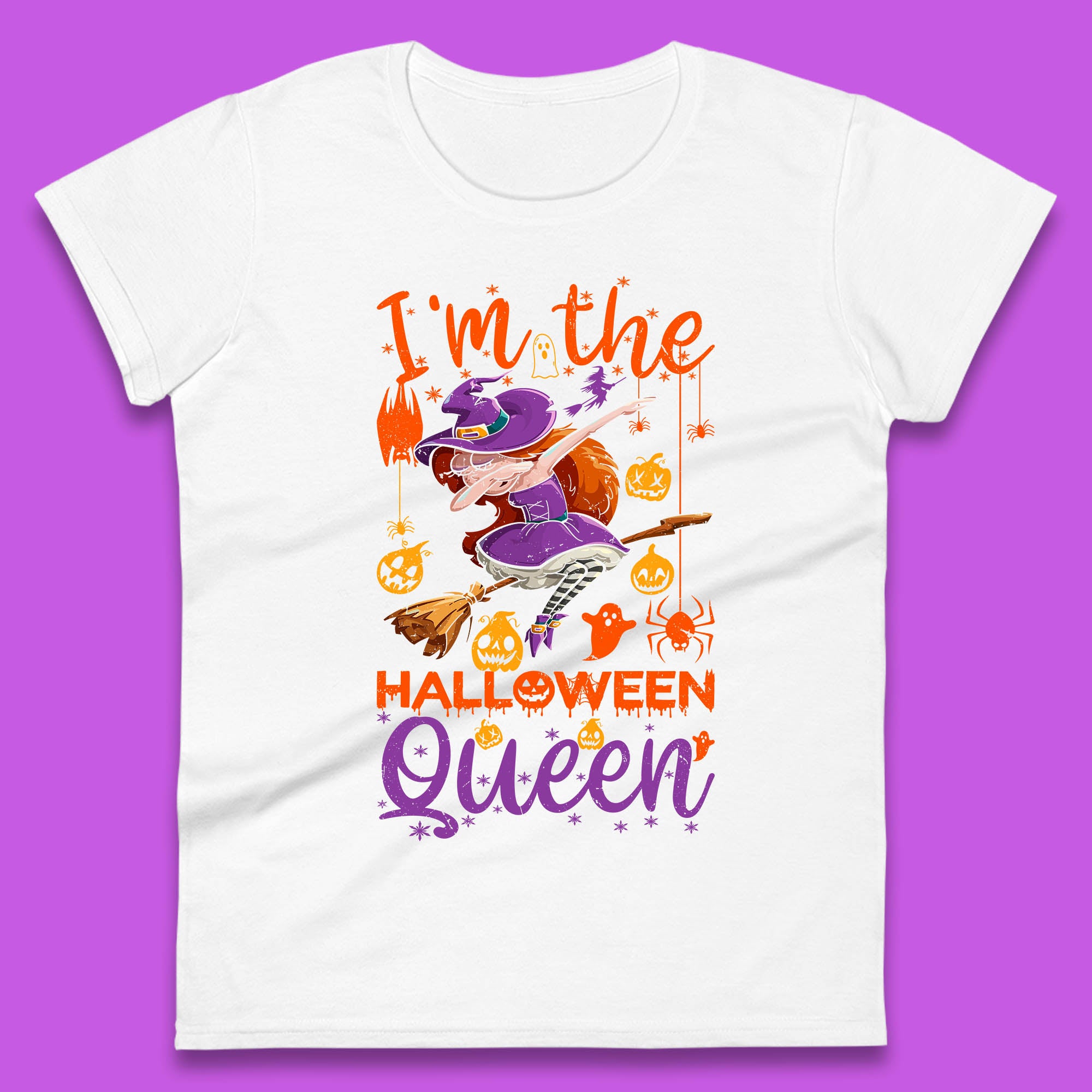 I m The Halloween Queen Dabbing Witch Pumpkin Season Funny Dab Dance Witch Womens Tee T Shirt Mens Tops Unisex Top XL