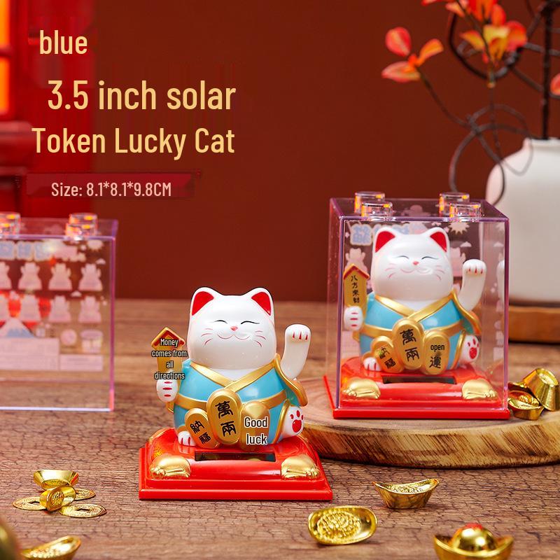 Solar-Powered Lion Dance Ornament: Chinese-Style Wealth-Attracting Car Decoration, Creative New Year Gift