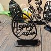 Creative Cartoon Rabbit Easter Decorative Figurines Easter Egg Black Desktop Ornament DIY Acrylic Table Ornament Home decoration