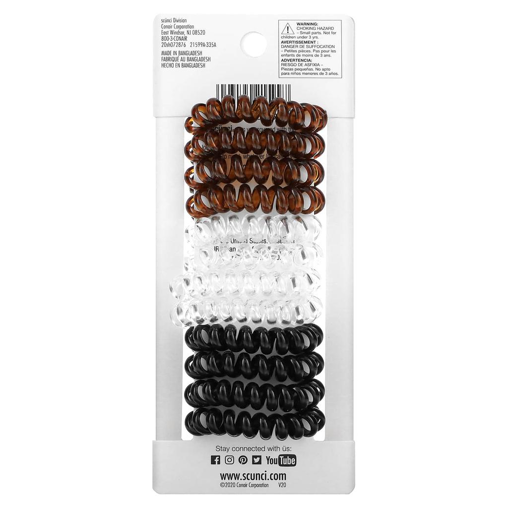 Scunci Pony Tailor, Spurloser Pferdeschwanz, Mehrere Farben, 12er-Pack