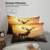 Sunset And Mountain Printed Duvet Cover 100% Polyester Made Warm Gradient Color Deer 3PCS Bedding Sets Comforter Not Included