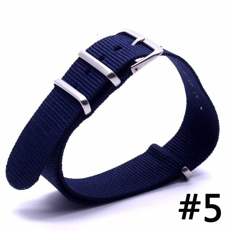 NATO Solid Color Nylon Canvas Watch Band, 24mm Integrated Strap
