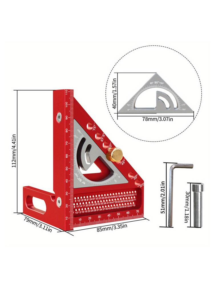 2-in-1 Upgraded Carpentry Set Square - with Small Triangle Ruler - 3D Multi-Angle Carpentry Square Protractor With Angle Tool