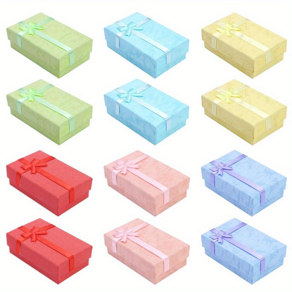 24pcs Jewelry Gift Boxes with Lids and Ribbon Bows Paper Storage Gift Boxes Jewelry Cardboard Boxes Gift Packaging Box with Sponge Inside